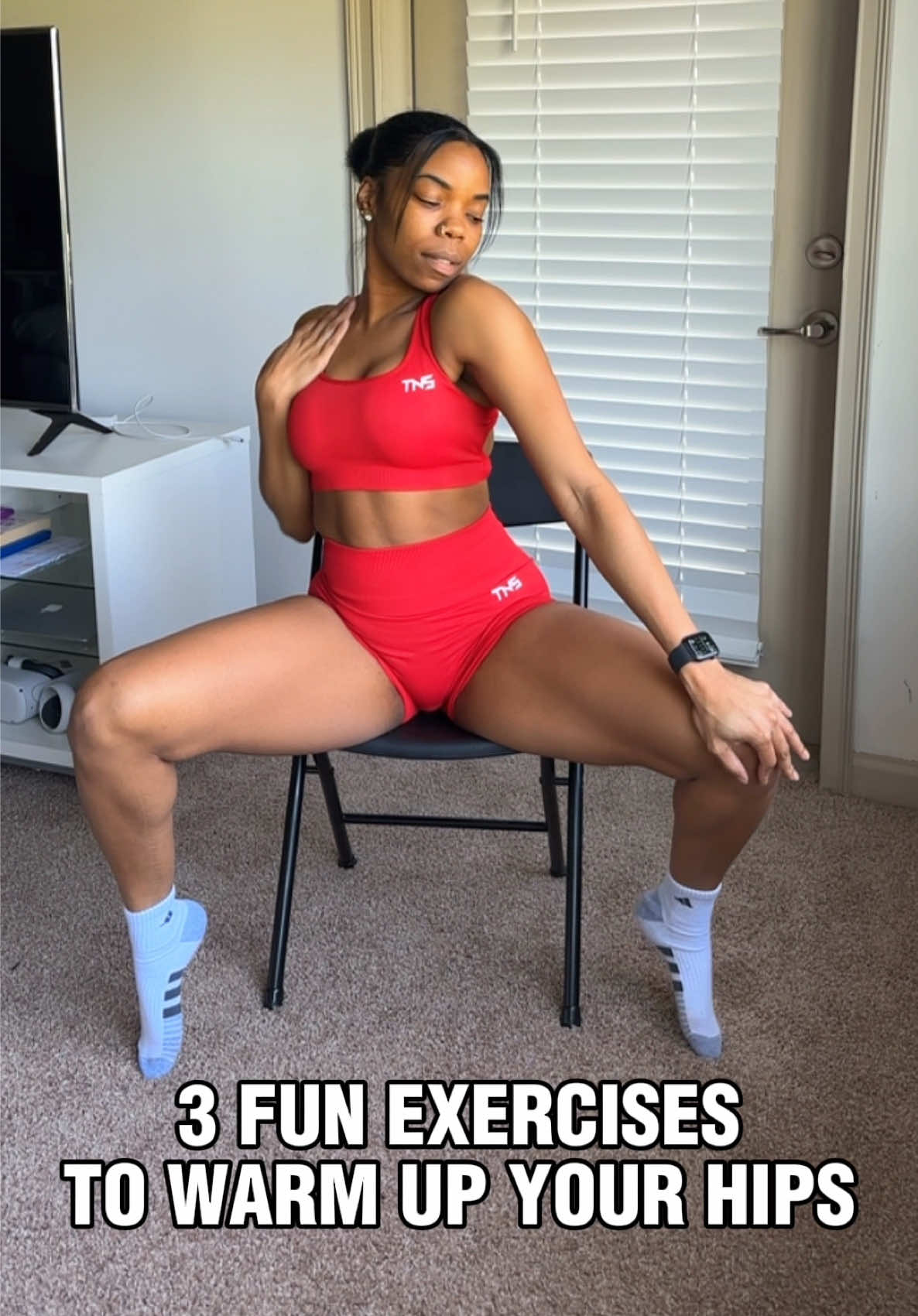 Are your hips tight? Try these beginner friendly exercises to warm up your hips 🔥🔥 3 FUN EXERCISES YOU SHOULD BE DOING TO WARM UP YOUR HIPS‼️ SAVE IT 💾 | TRY IT 💃🏽 | SHARE IT 📲  Here’s some fun exercises you can practice to warm up the hips for summer 🤪 ▫️ Deep body rolls  ▫️ Pulse squats + hip pullers  ▫️ Alternating side lunges Turn on your favorite jams & complete 3 rounds for 1 min on each exercise 🫶🏾 📲 Click link in bio to join the next @twerkandsweat class in person or livestream from home ‼️ 💻 WWW.TWERKNSWEAT.COM   #hipmobility #hipopener #twerknsweat #stretchingexercises #mobilitytraining  #mobilityflow #flexibility #flexibilitytraining #dancetutorial #atlfitness #workoutsforwomen #blackgirlfitness #danceworkout #stretching #warmups #chairworkout #creatorsearchinsights 