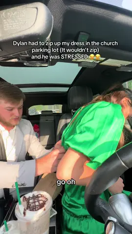 I had to unzip it while I was driving because the zipper was right on my spine and it HURT 😂 #funny #couple #dylanandsydney #fyp 