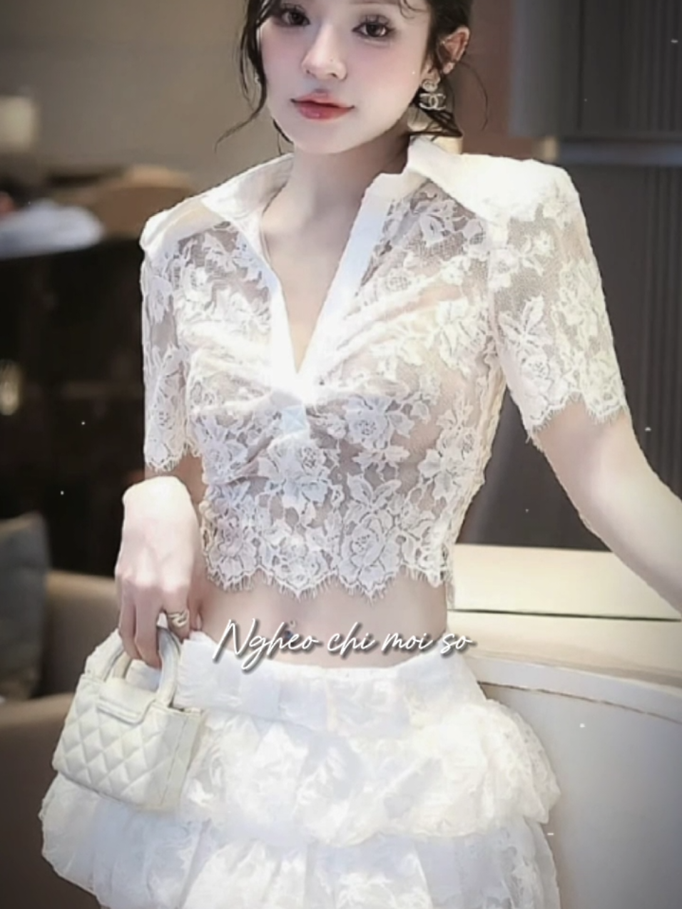 Sét thiết kế áo ren mix chân váy nơ bí bồng tiểu thư nhẹ nhàng #setvay #setvayxinh #setdoxinh #thoitrangthietke #vaythietke #fashion #phoidoxinh #rewiew #hottrend #xuhuong #fyp 
