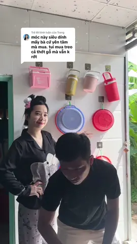 Trả lời @Trang Mua thêm mấy đợt cho người nhà xài vì quá êm, kg cần khoan tường  #mocdantuong #sieuchac #giadungtienich 