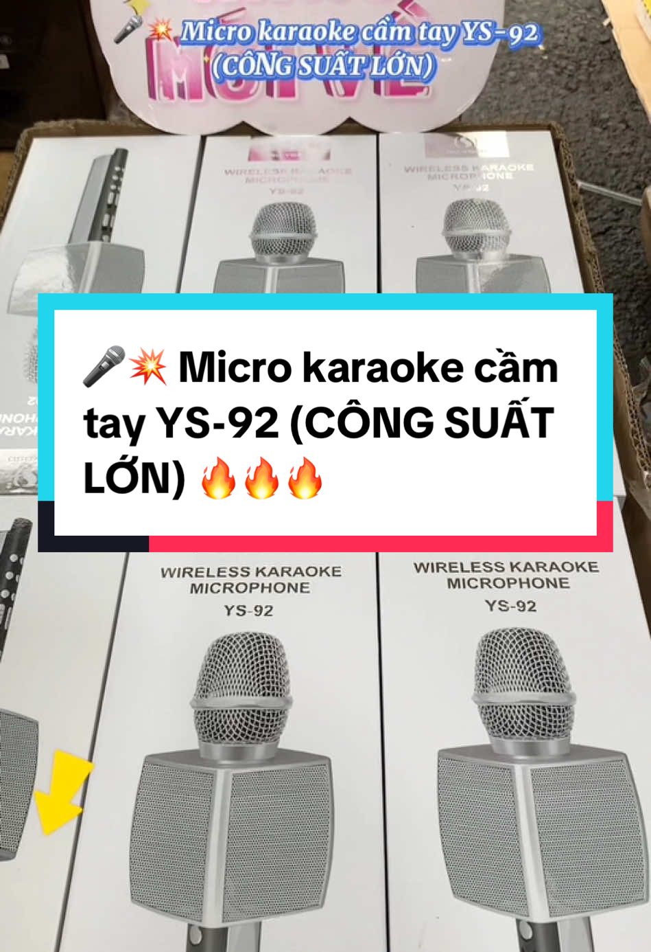 🎤💥 Micro karaoke cầm tay YS-92 (CÔNG SUẤT LỚN)  ✨ Ưu điểm: Công suất to hơn những loại micro cầm tay khác, hát vi vu thoải mái nhẹ hơi 💁🏻‍♀️ Tiện lợi mang đi du lịch 👍🏻 Chức năng chính: Karaoke, làm loa phát nhạc, loa thông báo, trợ giảng,... ✅ Thời gian sạc: 3 giờ (đèn tự tắt khi pin sạc đầy) 🔋 Thời gian sử dụng: từ 2-4 giờ (tuỳ theo volume) #hunghoa6897 #popularvideo #karaoke #loakaraoke #ys92 #microbluetooth #microkaraokebluetooth #viralvideo #dealxin #tiktokmademebuyit 
