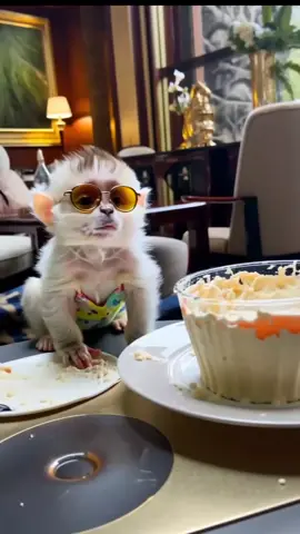 monkey eat ice cream #monkey #monkeydluffy #monkeydance #monkeysoftiktok #animal #pet #cute #happymonkey #foruyou 