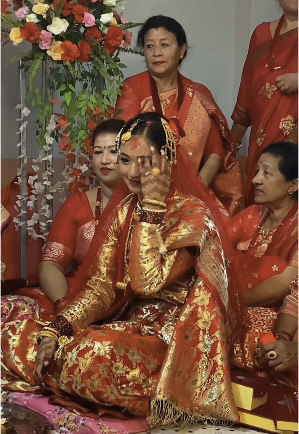 our prettiest newari bride😍🧿❤️ #newaribride #weddingday #newariwedding #bridalmakeup #pokharanepal😍 #kushmakeoverlounge #bridalsesaon #fyppppppppppppppppppppppp 