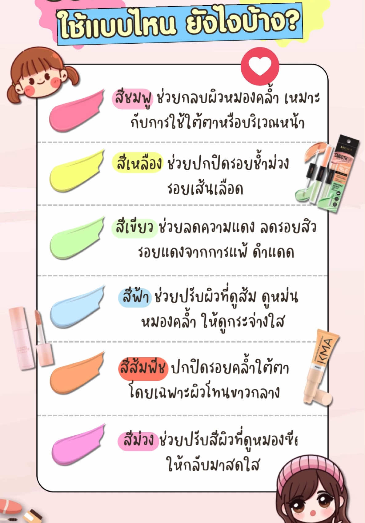 🌟เผยผิวเนียนกริบแบบมือโปร ด้วย Corrector แต่ละสี ใช้ให้ถูก จุดไหนก็ปัง!  มาดูกัน! จะรอยคล้ำ รอยแดง หรือหมองแค่ไหน ก็เอาอยู่! มือใหม่หัดใช้ก็รอด เซฟเก็บไว้ดูเลย! #WatsonsTH #รีวิววัตสัน #วัตสันป้ายยา #watsonsbeautytips #corrector #skin #makeup 