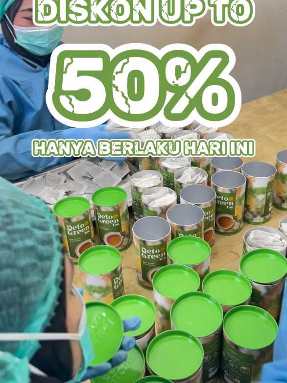diskon 50% cuma di hari ini aja ‼️ #Detogreentea #TehHijau #WellnessJourney #Detogreen #DetoksUsus 