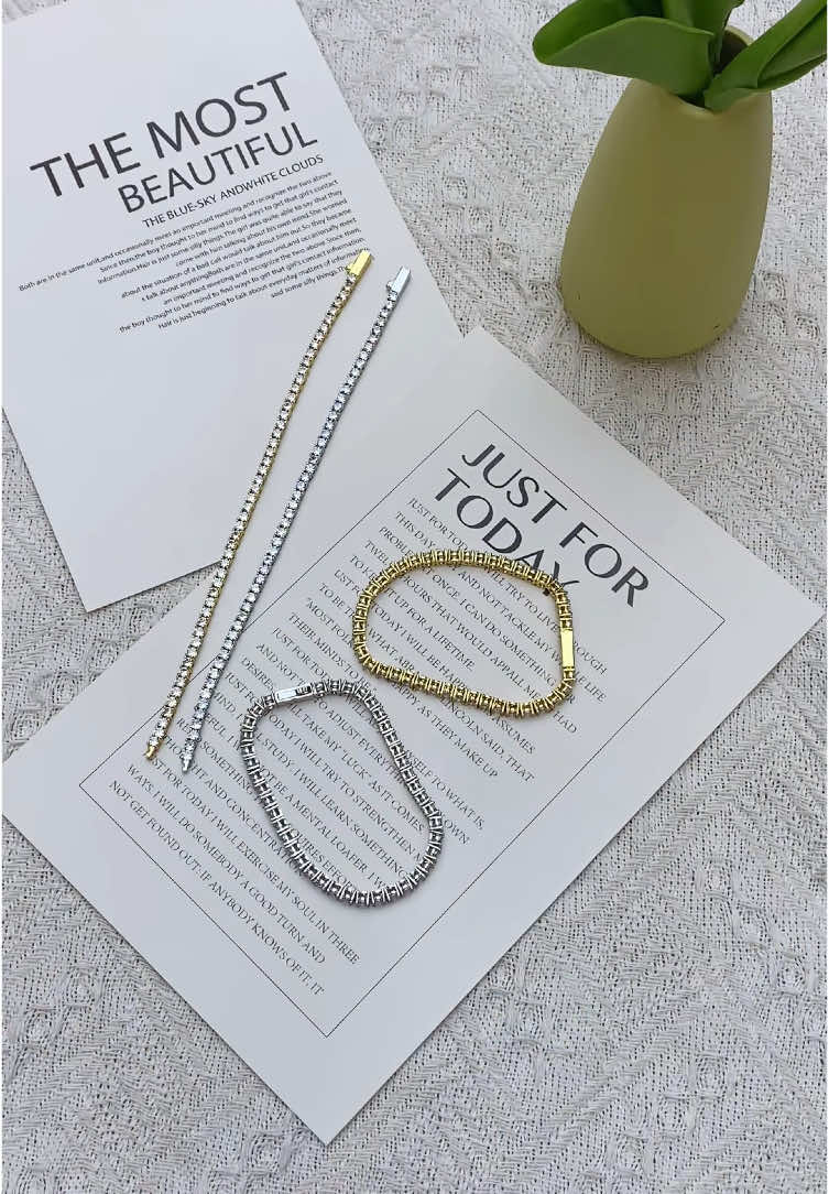 How to tell she’s the boss? 24K gold stacks that whisper ‘I negotiate in diamonds’ ✨#affordablejewelry #waterproofjewelry #braceletstacks#tennisbracelet #pavoi #jewelry 