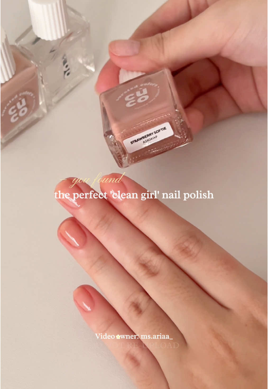 in my clean girl era✨ #nails #nailpolish #cleannails #jellynails #naturalnails  Curated Colors - Strawberry softie🍓