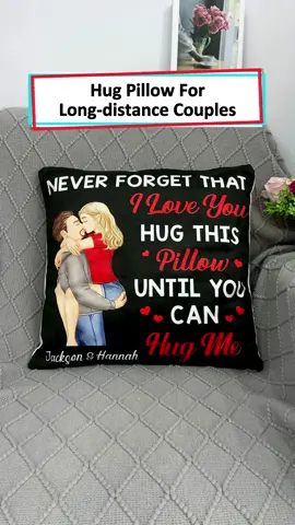 This pillow made her cry happy tears #wanderprints #personalized #gifts #personalizedpillow #longdistancerelationship #hugpillow #couplegift #evergreengift #missyougift #ldrcouple #sweetgiftideas #hugthispillow #customcouplepillow