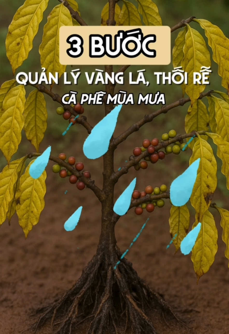 Phòng trị vàng lá, thối rễ trên cây cà phê vào mùa mưa. Vàng lá, thối rễ xảy ra mọi giai đoạn sinh trưởng của cây cà phê từ cây con đến cây kinh doanh. Nguyên nhân do nấm và đặc biệt là tuyến trùng phá rễ tạo điều kiện cho các nấm cộng sinh khác. Nếu xử lý vàng lá thối rễ nên ưu tiên kết hợp các hoạt chất trị nấm + tuyến trùng. Đặc biệt nữa là phải quan tâm phát triển bộ rễ thay thế các rễ đã hư tổn.  #nongnghiep #kienthuc #vietnamlight #thuocbvtv #càphê #coffee 