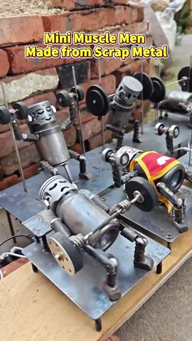 🤩Amazing! Scrap metal transformed into a series of fitness-themed iron figures! #scrapmetal #fun #funny #funnyvideos #robot 