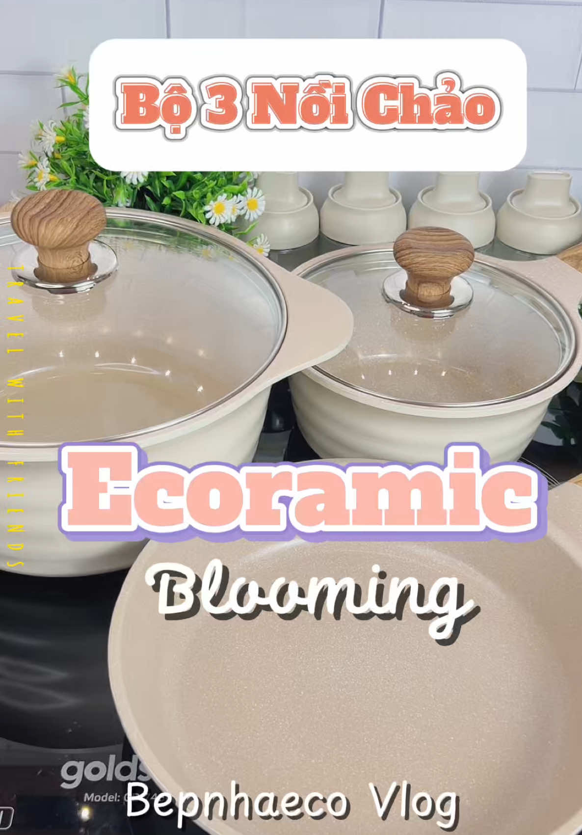 Set 3 món Nồi Chảo Ecoramic - phù hợp cho mọi gia đình  Kích thước : 18-24-24cm, dùng được mọi bếp  #ecoramic #bepnhaeco #noichaochongdinh #chaochongdinh #tiktokviral 