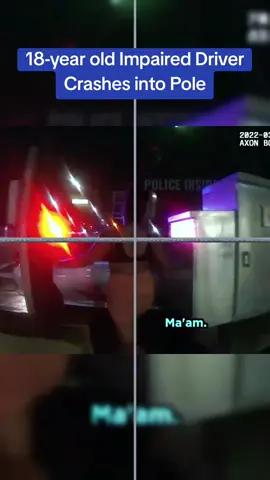 18-year old Impaired Driver Crashes into Pole #cops #copsoftiktok 