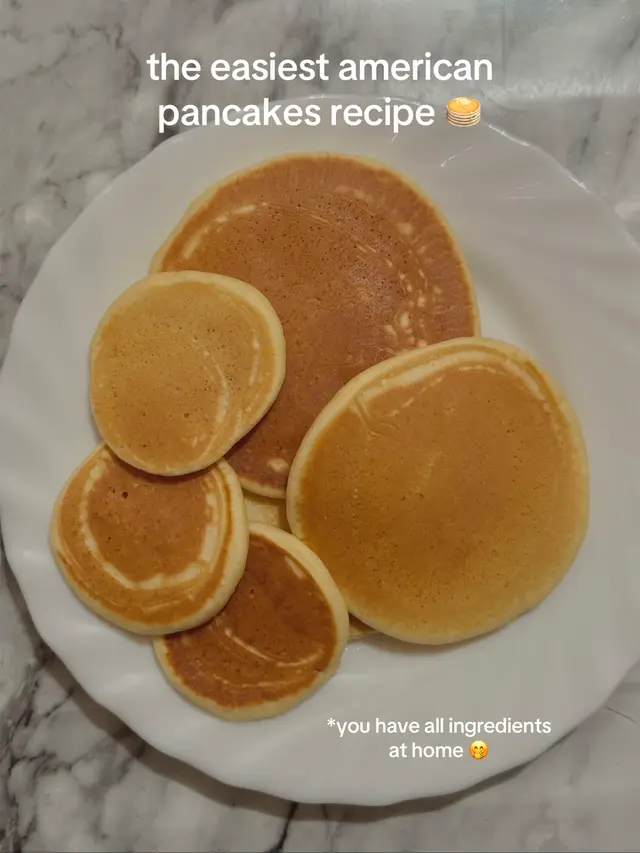recipe: 🥞 • 1 egg • 250g flour  • 300ml milk • 50ml oil  • 2 spoons of sugar  • 1 baking powder  - bake on medium fire 🔥 #americanpancakesrecipe #americanpancakes #pancakes #Recipe #sweet 