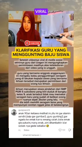 Klarifikasi guru yang menggunting baju siswa #beritaviral  #trending  #fyp 