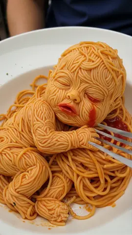 Not Hungry... Noodles Are Alive! 😳🍝  #weirdfood #spaghetti #cursed #bodyhorror #aiart #aiartcommunity #aiartwork #aiartist 