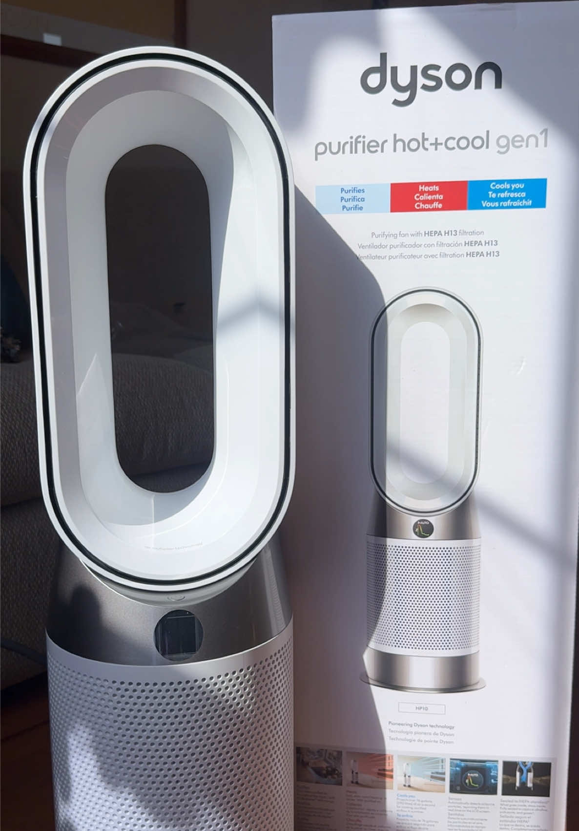 Let me tell you— I thought this was going to be small in size where it would be on a bedside table 😂 — this @Dyson USA Purifier Hot+Cool HP10 is a versatile 3-in-1 device that purifies, heats, AND cools your space year-round. The purifier has a 350° oscillation feature that circulates purified air throughout the room— and has a LCD screen that displays air quality levels and temperature with a remote control for easy operation!!  • • • #dyson #dysonhome #airpurifier #heater #coolingfan #hotandcool #airquality #hometok #housetok #homegadgets #qvc 