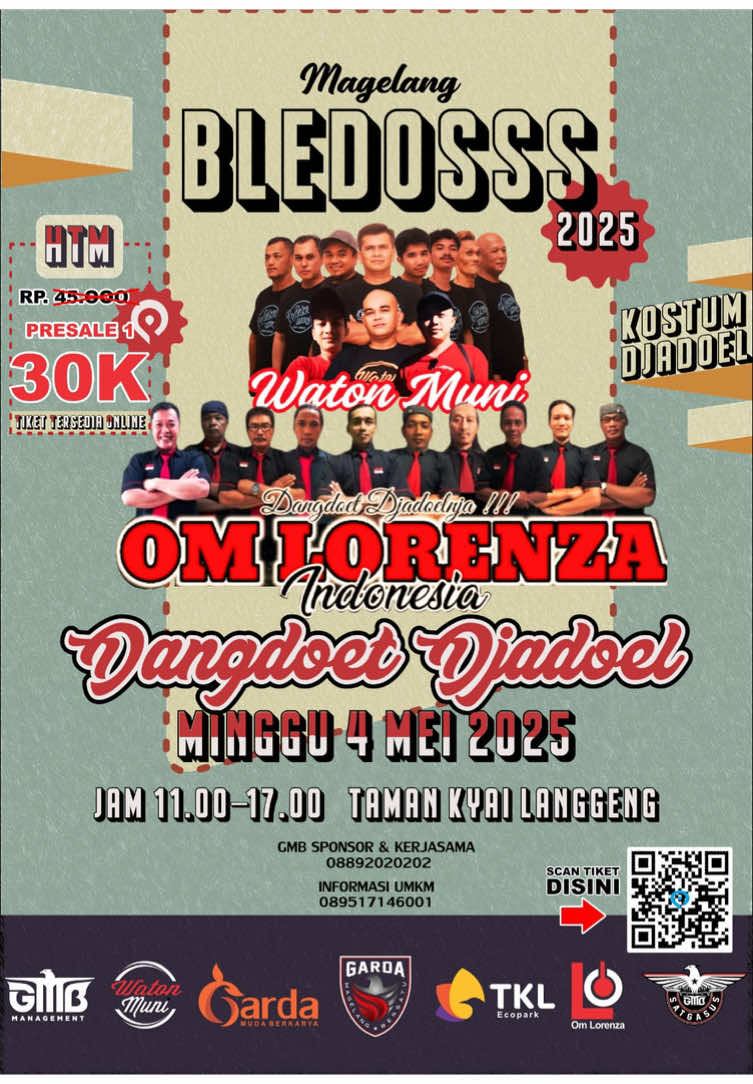 Halo Magelang!!!  Jangan lupa datang dan Jadoelkan Taman Kyai Langgeng besuk 4 Mei 2025. Siapkan Outfit Jadoelmu boloooo...🕺💃🏼@GMB Management  #omlorenza #omlorenzajadul #magelang #keduraya #tamankyailanggeng #wonglawas #dangdutjadul #fyp #viral #viralreels #reel #shorts #fyp #fypシ #lorenza #lorenzajadul 