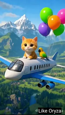 sholawat animasi anak kucing oyen burung naik pesawat kereta bus  #cat #train #animation #plane 