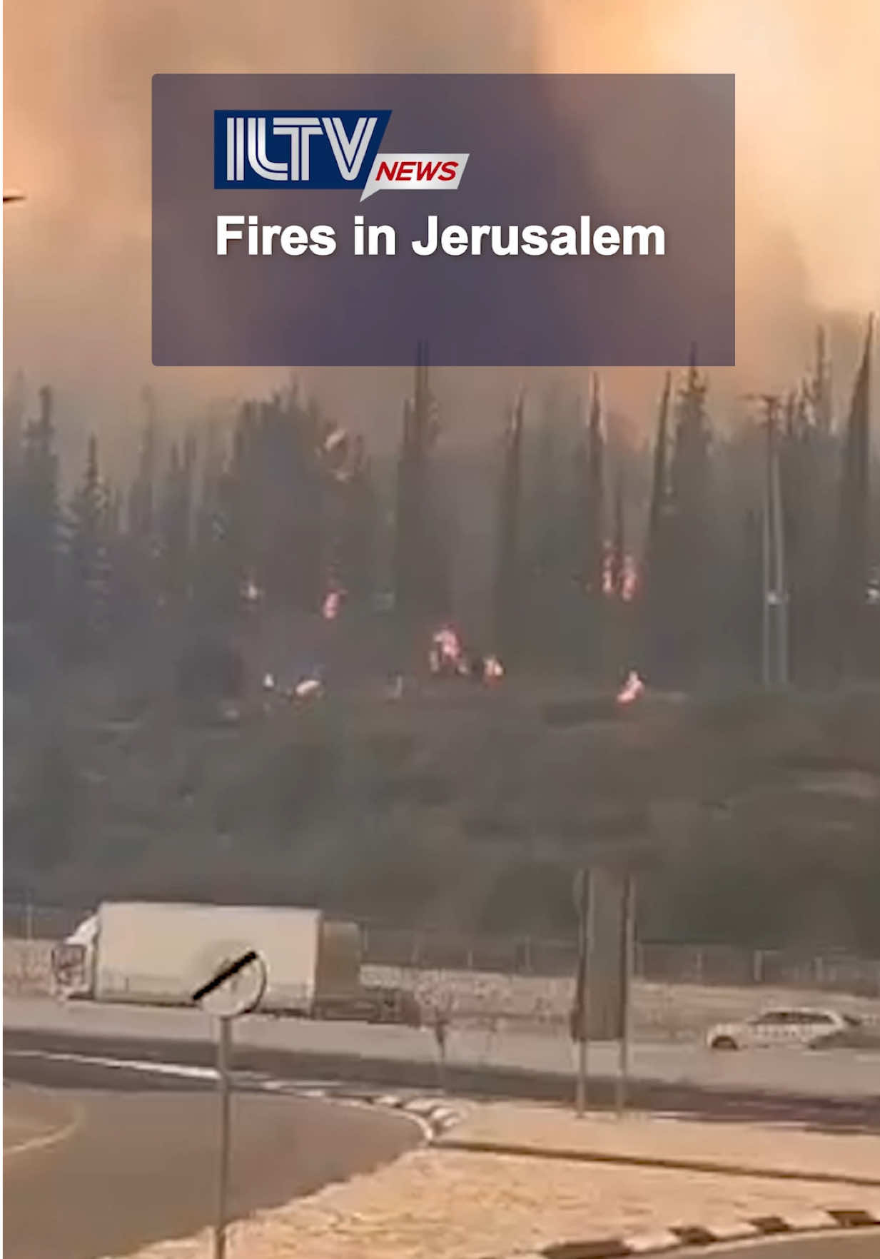 BREAKING: Fires are raging across central Israel, including Jerusalem amid extreme dry weather. 🔥  Entire communities are being evacuated, roads shut down, and firefighters are working nonstop to control the chaos. Sending strength and prayers to everyone affected.