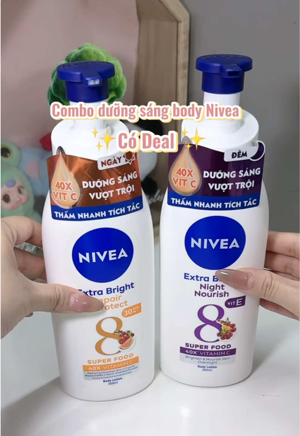 Dưỡng sáng da body làm sao thiếu được Body Lotion của Nivea 👏✨ Nivea đang có deal á mấy bà, deal hời lémm🫶  Nivea tím dùng ban đêm🌙, Nivea vàng và Nivea Hồng dùng buổi sáng nhenn☀️ #nivea #niveaextrabright #kemduongtrangda #duongtrangda #duongtrangbody #bodylotionnivea #kembody #xh #fyp #theordiduongtrang 