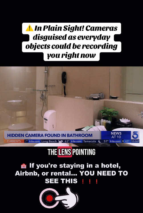 Always check for hidden cameras… Stay safe! #travel #LifeHack #hiddencameradetector #airtag #hiddencamera #safety #hotel #cameradetector #tiktokshop #spycamera #gpstracker #airbnb #spycam #gpstracking #gps #giftideas #tiktokshopfinds 