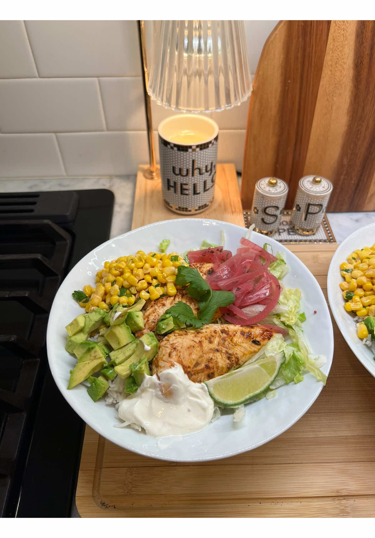 #ALDIPartner BBQ chicken bowls! Made with high-quality and affordable ingredients from @ALDI USA #BBQChicken #CookingAfterCorporate    BBQ Chicken Bowl recipe: 1 lb of Never Any! Fresh Antibiotic Free Chicken Tenderloins Homemade BBQ sauce Romaine lettuce Corn  Pickled red onion  Avocado  Earthly Grains white basmati rice Lime Friendly Farms sour cream Cilantro    Homemade BBQ Sauce: 1 cup Simply Nature ketchup 1/4 cup Simply Nature apple cider vinegar 1/4 cup honey 2 tablespoons Burman’s Steak Sauce 1 tablespoon Burman’s dijon mustard 1 tablespoon Stonemill smoked paprika  1 teaspoon Stonemill garlic powder 1 teaspoon Stonemill onion powder 1 teaspoon Stonemill chili powder 1/2 teaspoon black pepper 1/2 teaspoon salt 1 tablespoon olive oil (optional, for richness)    Cook the Chicken: - Heat a grill pan or skillet over medium-high heat. Season the chicken tenderloins with salt and pepper. Cook the chicken for about 5-7 minutes per side, or until fully cooked through and no longer pink in the center. - During the last few minutes of cooking, brush the chicken with the homemade BBQ sauce, allowing it to caramelize slightly Prepare Your Side: -Add your corn to a bowl, along with lime juice, cilantro, and chili powder. Assemble the Bowls: - In a serving bowl, start with a base of cooked white basmati rice. - Top with chopped romaine lettuce, corn, pickled red onion, and sliced avocado. - Slice the BBQ chicken and place it on top of the bowl. Drizzle additional BBQ sauce over the chicken if desired. - Add a dollop of sour cream and garnish with fresh cilantro and a squeeze of lime juice. Serve: - Enjoy your delicious BBQ chicken bowls warm, accented with zesty lime and fresh flavors!
