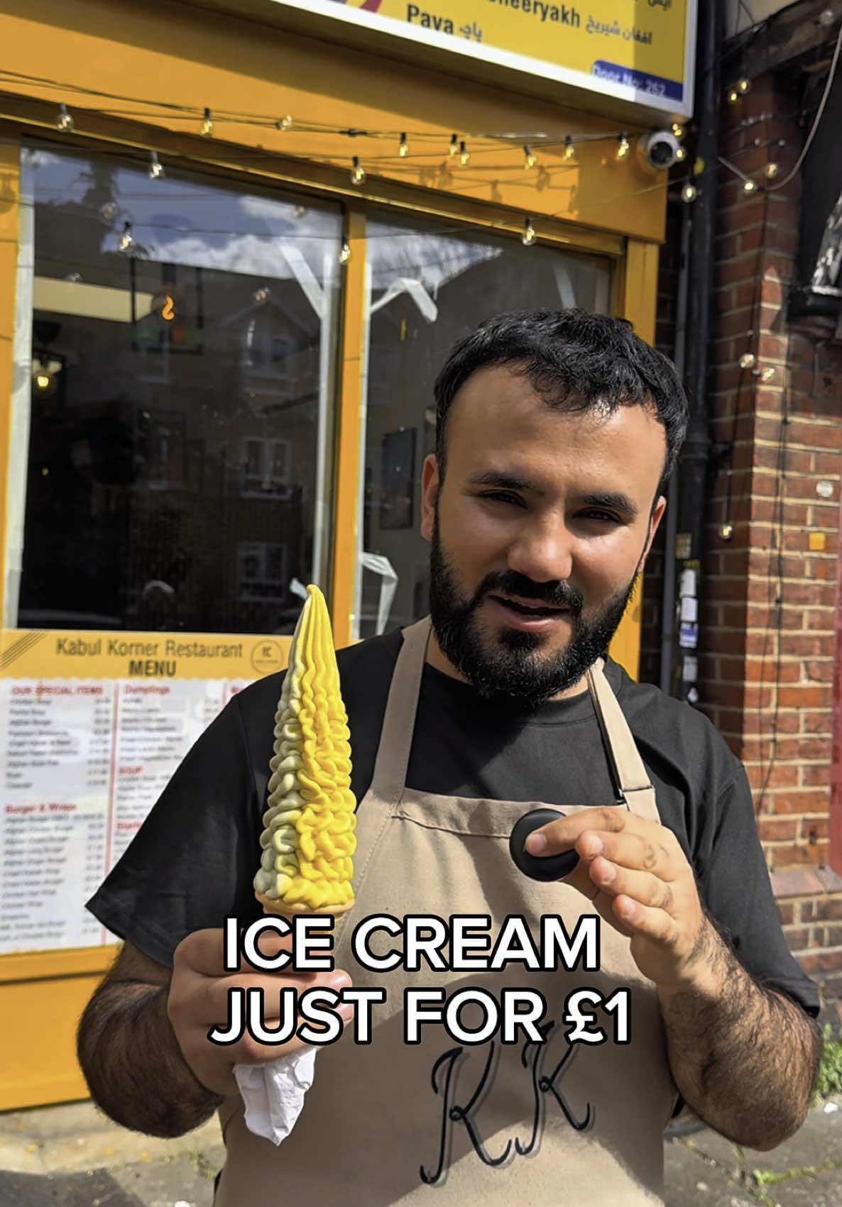 Did someone say £1 Afghan soft serve ice cream 🤩🤩🤩. Only this Friday 25th April.  Just show this video to a staff member to redeem the offer. Enjoy these warm London days, see you there! #kabulkorner #afghan #afghanfood #afghanistan #afghansoup #afghanburger #afghanstreetfood #halalfood #harrow #halalfoodlondon #sharafatparwani #harrowwealdstone #afghanicecream #ukweather #afghanjuice 
