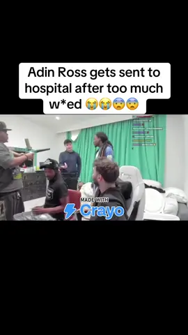 Adin Ross gets sent to hospital after too much w*ed 😭😭😨😨 #streamer #funny #fyp 