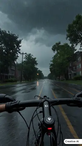 bersepeda sambil hujan itu vibesnya beda banget sih… #POV #FYP #Hujan #Sepeda #RainVibes #TikTokJournaling #ViralTikTok #BodycamAI #MellowVibes #bodystrapholder 