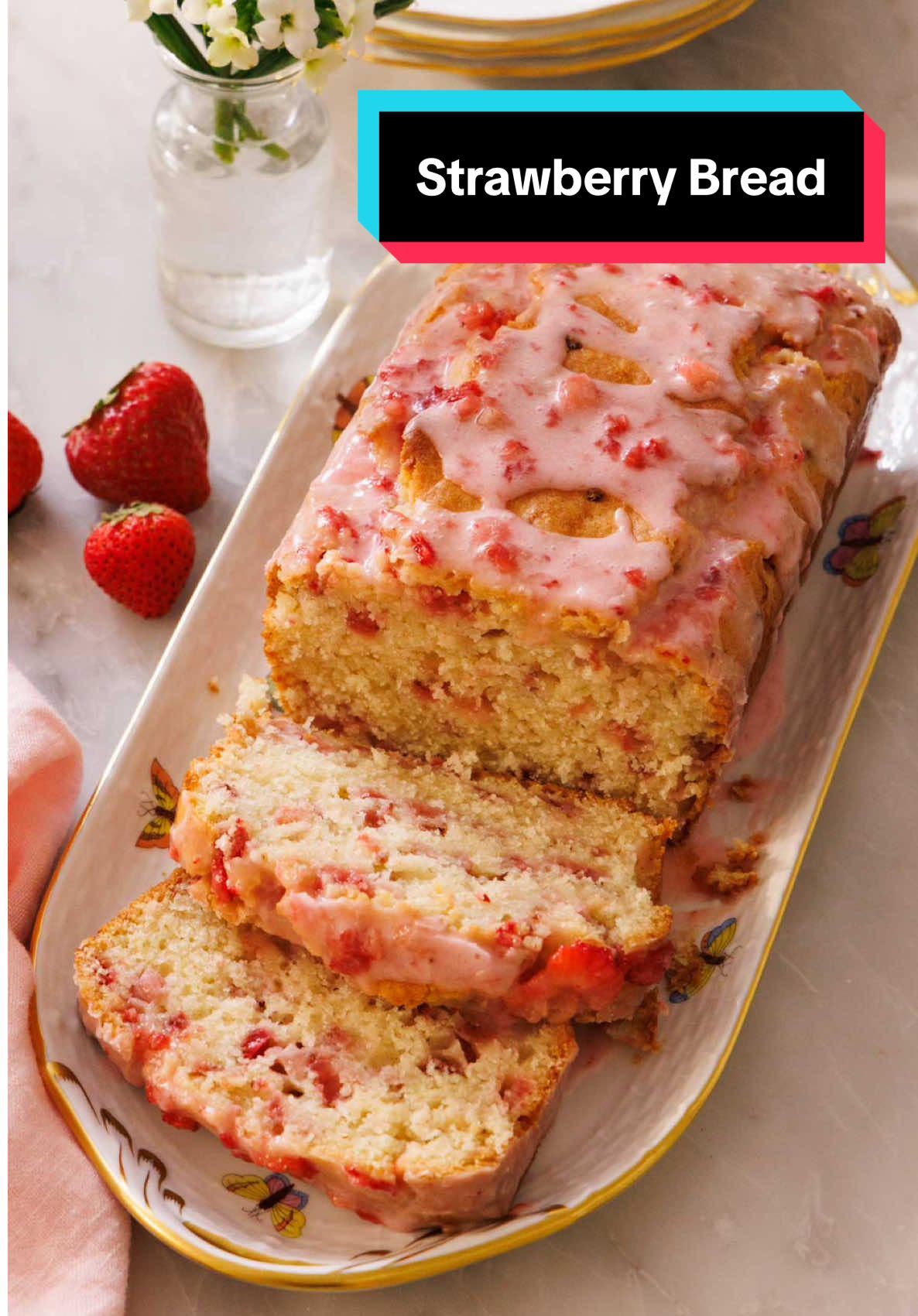 This incredible stir together Strawberry Bread is soft, moist, and chock full of berries. It’s a super easy recipe you just have to make when strawberries are in season and the best part is that strawberry glaze on top which is just a few ingredients! Recipe up on the blog 👉 link in bio👈 #preppykitchen #baker #recipevideo