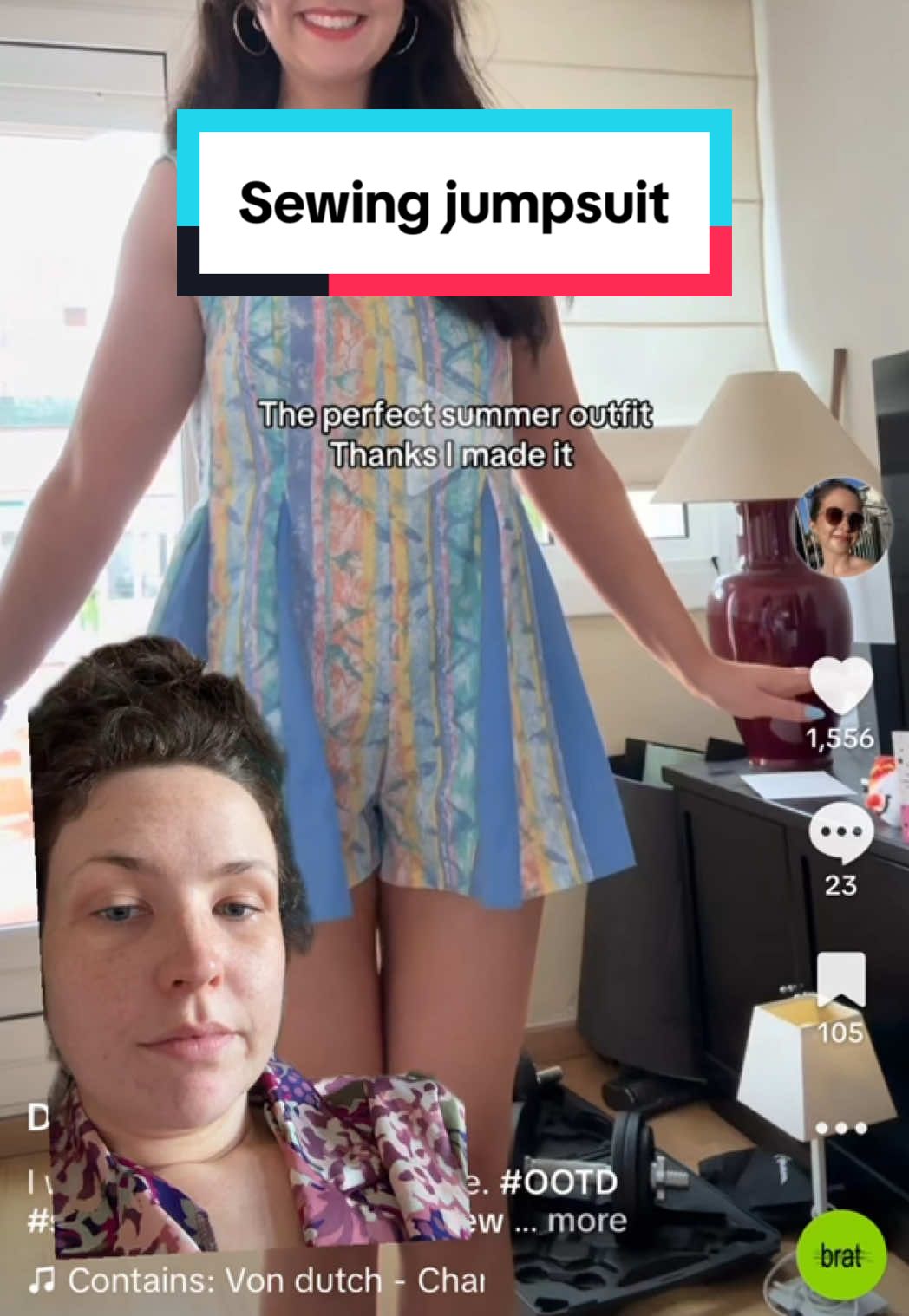 Planning to hack this pattern into a full length jumpsuit  Also I’m sick I can’t talk  #sewing #sew #sewingtiktok #hollyhockromper #sewingpatterns #jumpsuit #Summer #summeroutfit
