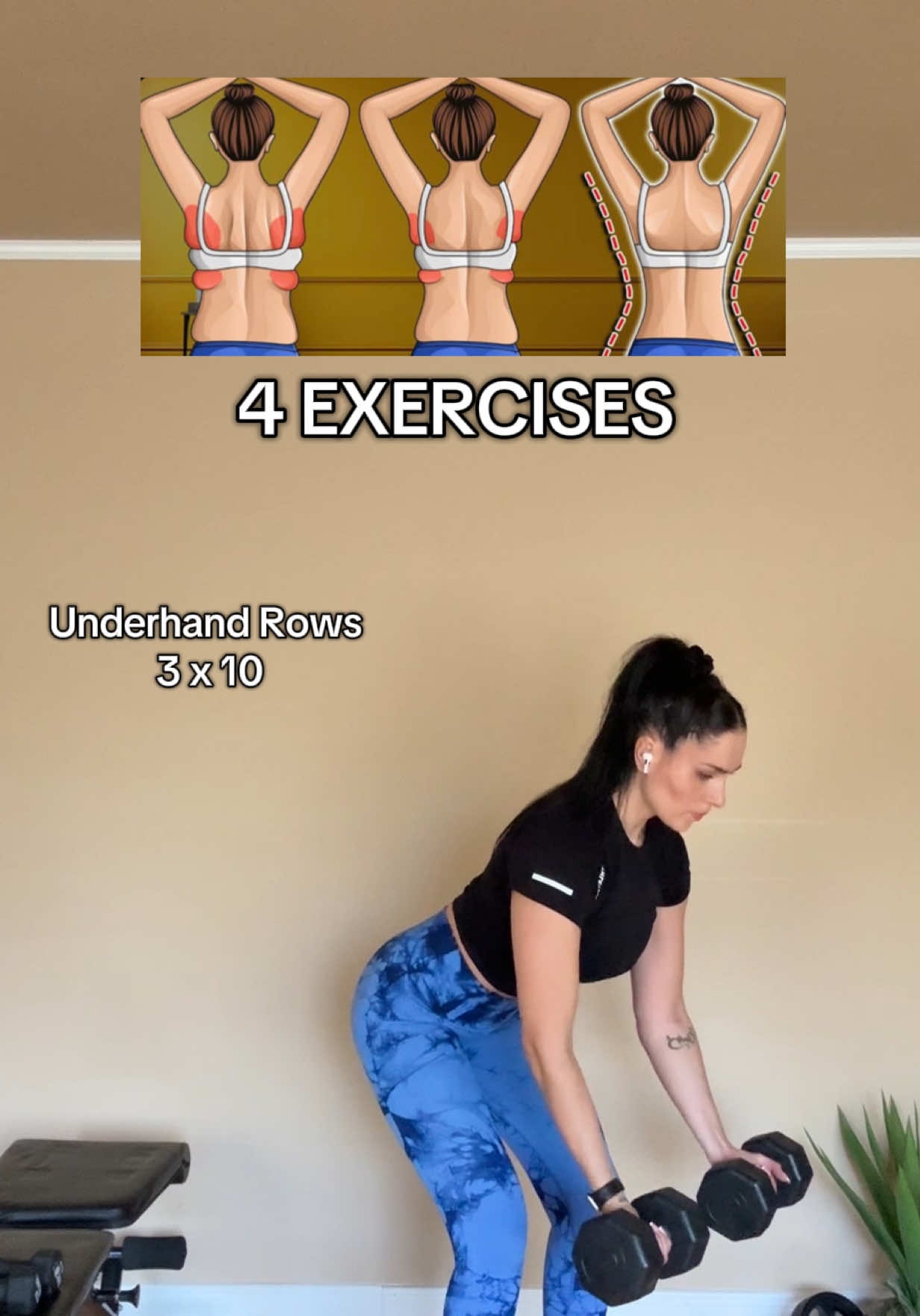 Back Workout for my busy women 😉 #upperbody #back #quickworkout #GymTok #workout #fypシ 