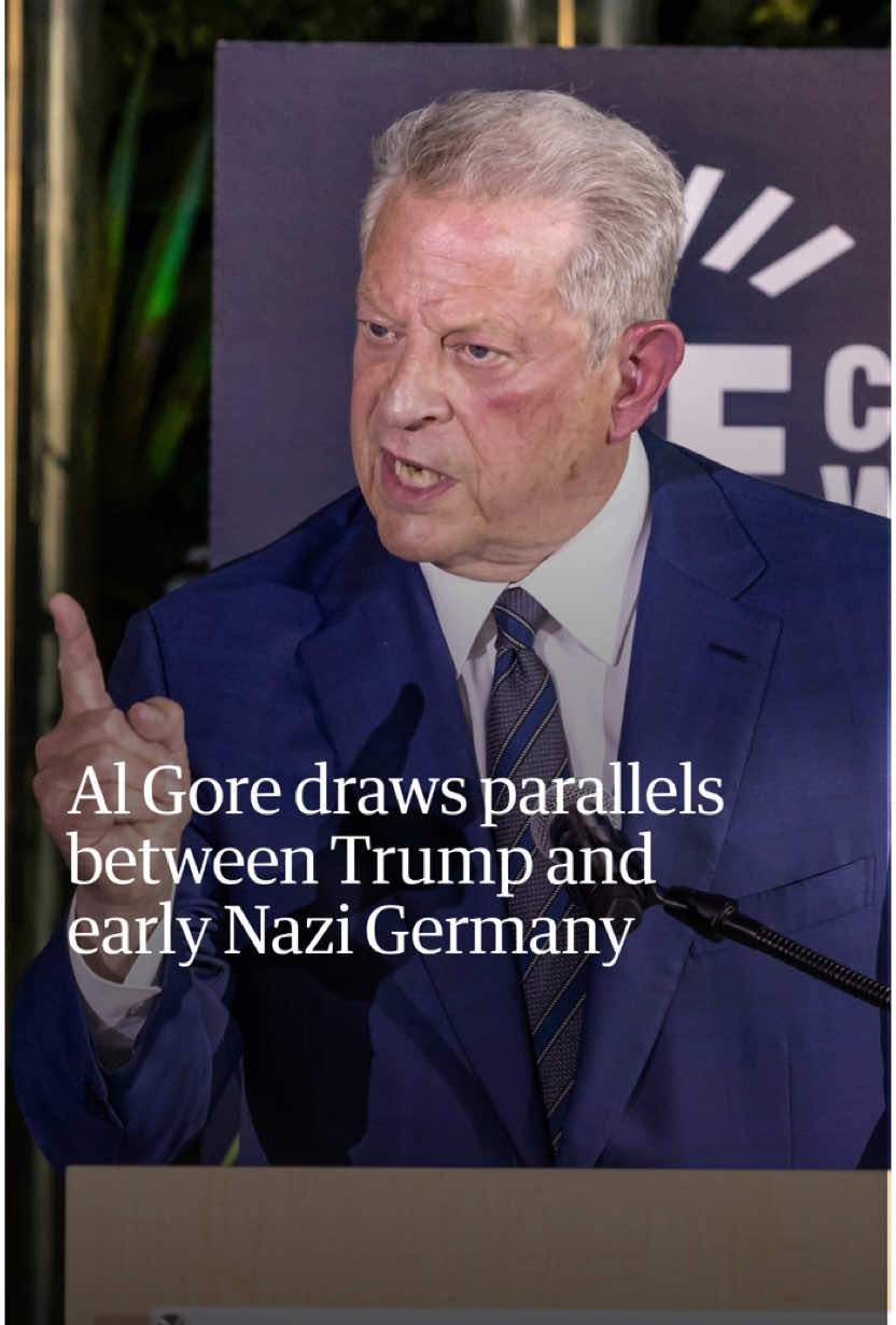 Al Gore launched an attack on the Trump administration saying there were 'important lessons' to be learned from its similarities with the early rise of Nazi Germany. During a speech at an event to mark the beginning of San Francisco’s Climate Week, the former vice-president and long-running climate advocate, said the Trump administration was “trying to create their own preferred version of reality”, akin to the Nazis during the 1930s. Gore concluded his speech by calling on attendees to take action as the US was “under attack”. Follow the link in bio for the full story - or tap the link above.