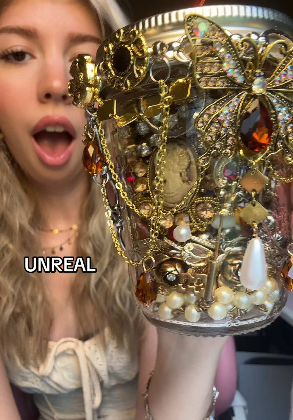 i kept getting my mind blown 😭 thank you so much @raquel 🧚🏻💞 #mysteryjewelry #jewelryjar #mystery #crystals #cameo #jewelrytiktok #fyp #vintage 