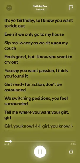 Birthday Sex - Jeremih | #spotify #songlyrics #fyp #lyrics #songs #trending #viral #blowthisup #foryoupage #trend #marlon #edit 