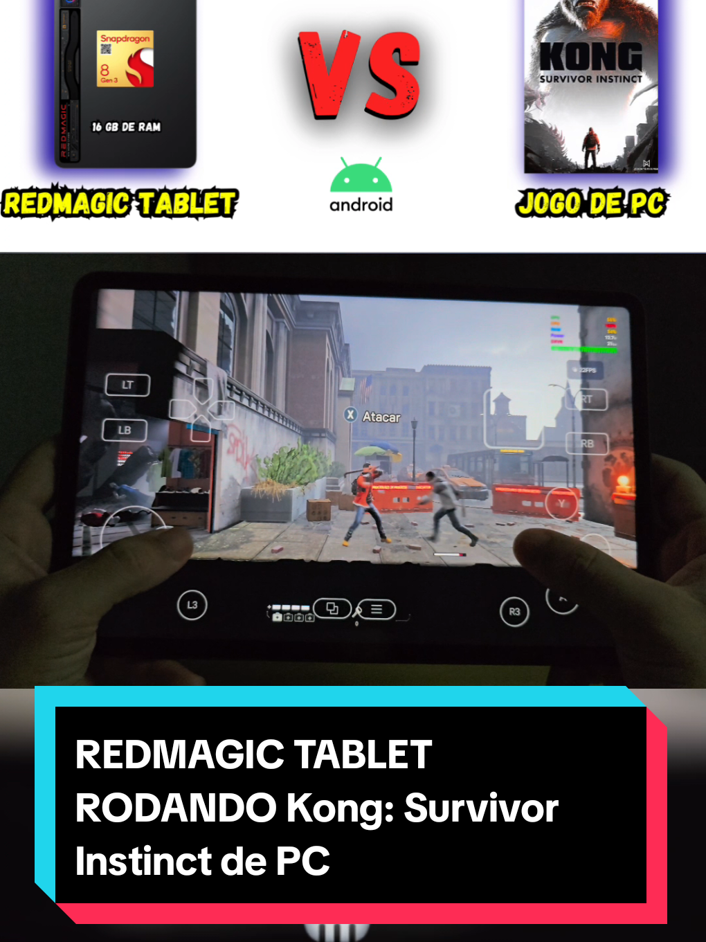 REDMAGIC TABLET com 16 GB de RAM, rodando Kong: Survivor Instinct de PC a 30 fps ☠️  #kongsurvivorinstinct #kong #pcgames #redmagictablet #fyp #fypviral #fy #winlator 