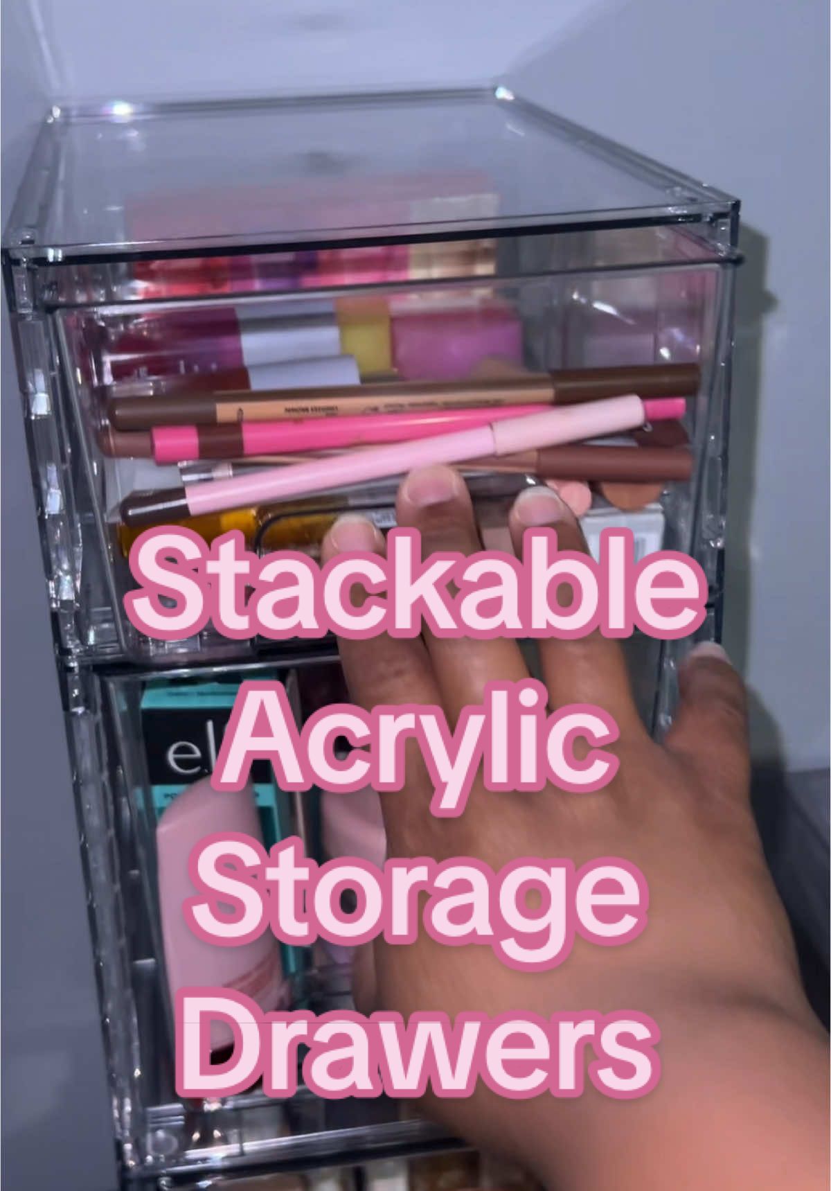 Organizing some of my makeup using these Stackable Clear Acrylic Drawers! They’re super easy to put together & great for all your organization needs!  This comes with 2 sets.. & now I need to decide where to put the other one. #organization #organizewithme #organizemymakeup #makeup #acrylicdrawers #makeupstorage #storagehacks #storageideas #kitchenstorage #bathroomstorage #pantrystorage #undersinkstorage #tiktokshop #tiktokshoprestock #tiktokshopmothersday @VTOPMART-TT 