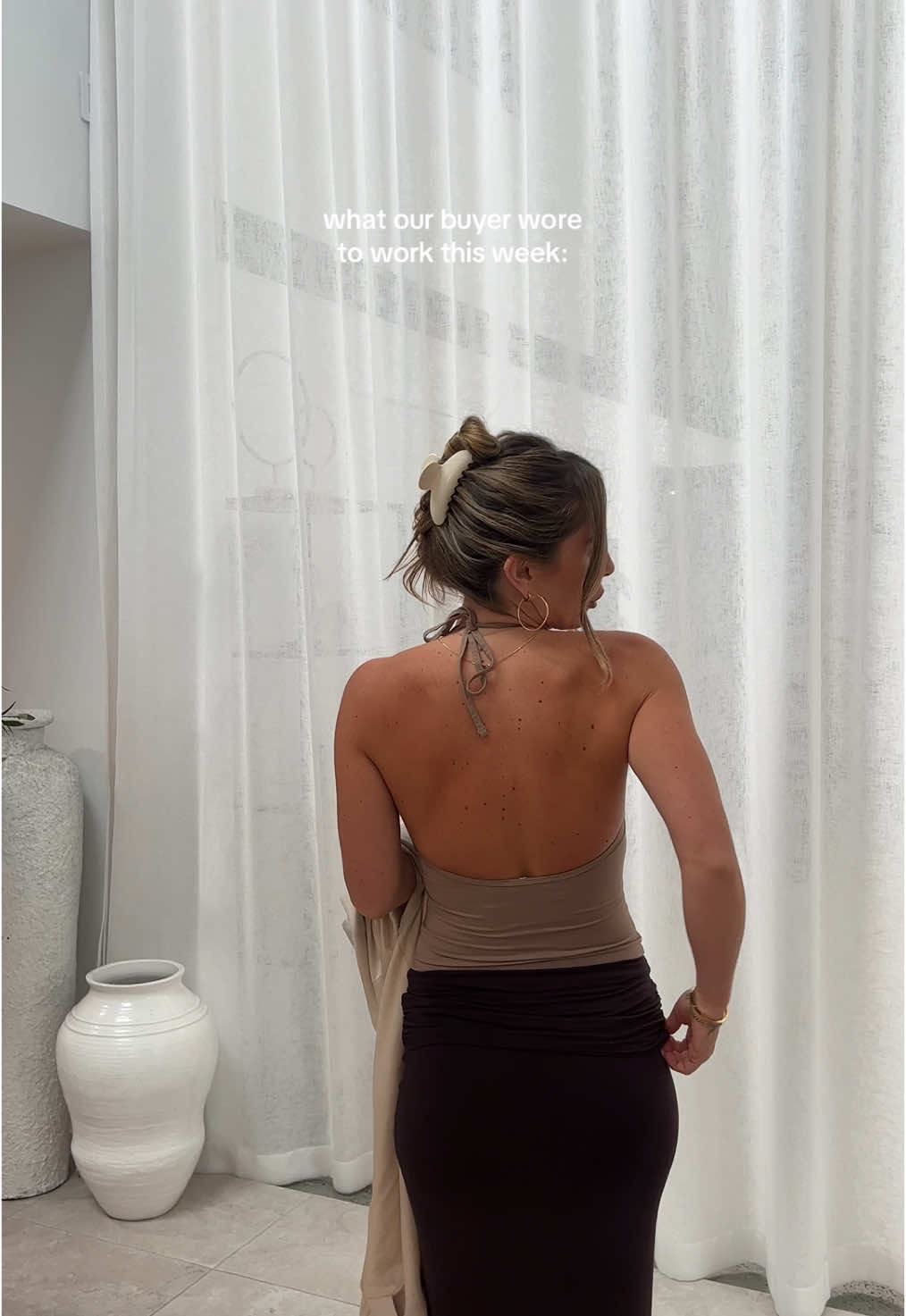 ootd with our buyer 🤎 #csb #cropshopboutique #bts 