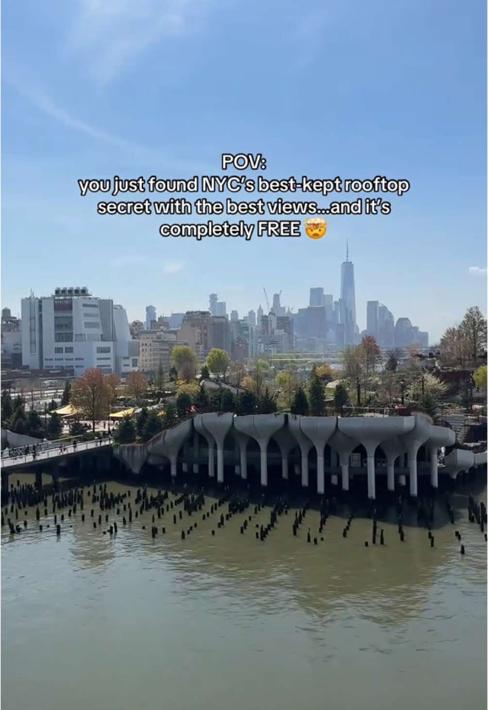 new york or nowhere>🗽💙✨  #nyc #nycviews #nycrooftop #hiddengems #littleisland #littleislandnyc #empirestatebuilding #freedomtower #theedgenyc #nycskyline 