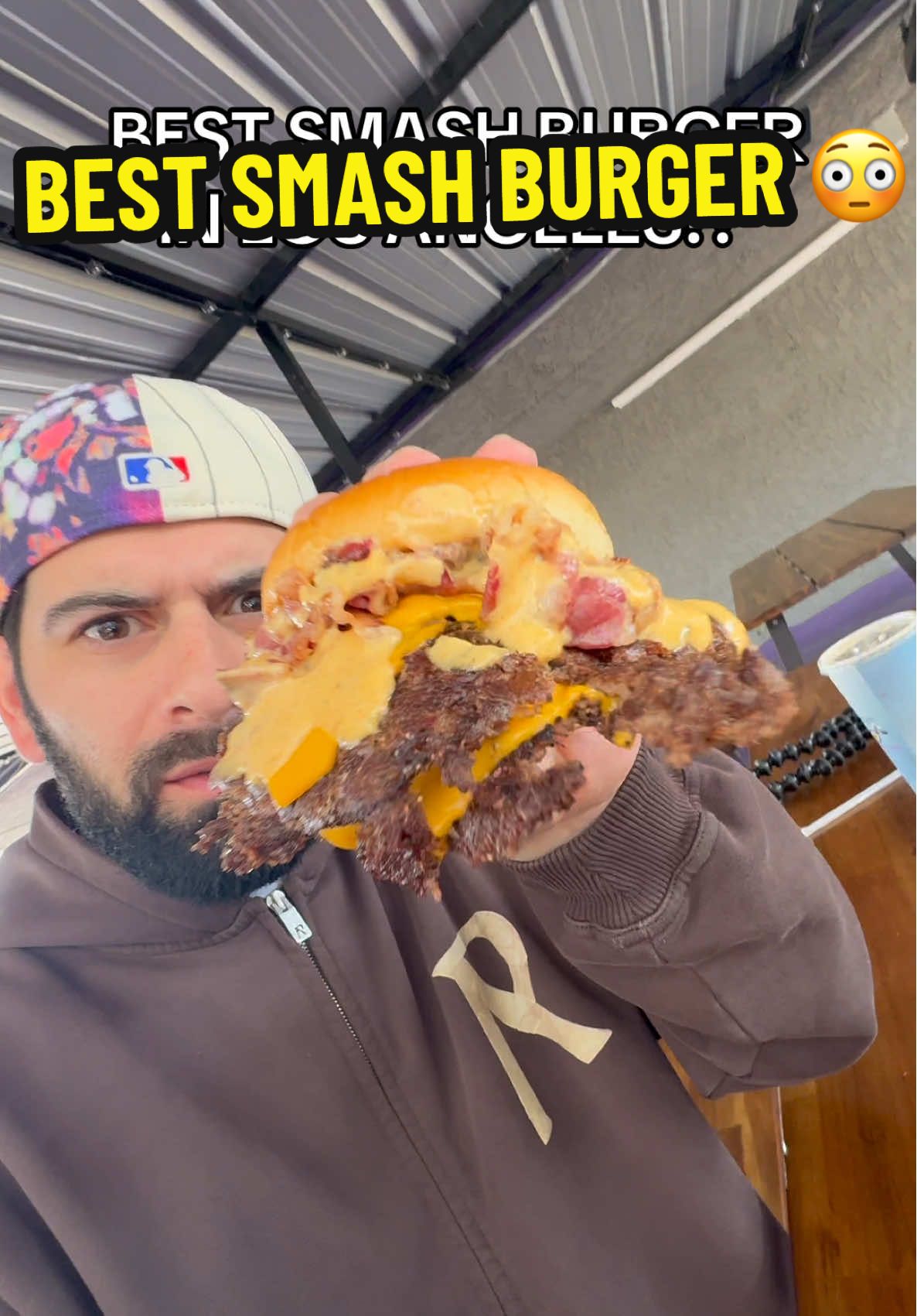 Trying the INSANE Smash Burger from Burger3000!!  Located 30/40 min away from Los Angeles in Chatsworth, CA 📍 @Burger 3000 #food #Foodie #smashburger 