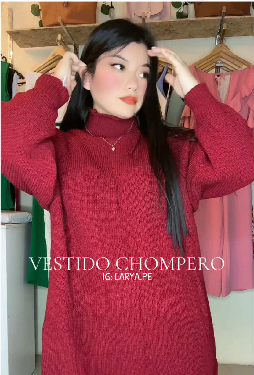 VESTIDO CHOMPERO 📌Guinda y Negro 📌(No incluye cinturon) #chompas #vestidos #chompagruesa #tacna #ropatacna #ropaaesthetic 