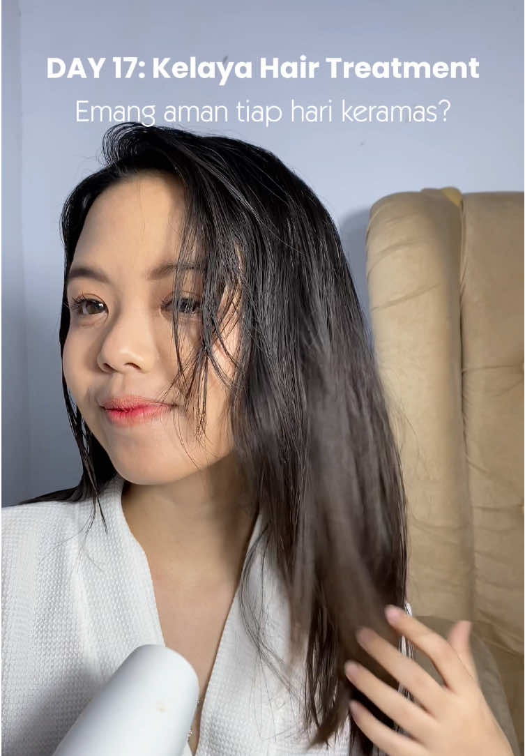 Day 17: nunjukin rambut setengah kering? siapa takut, liat deh hasil tiap hari keramas @Kelaya Hair Treatment #HempasKusut #1MenitHempasKusut #shampoo #shampoononsls #kelayahairtreatment 