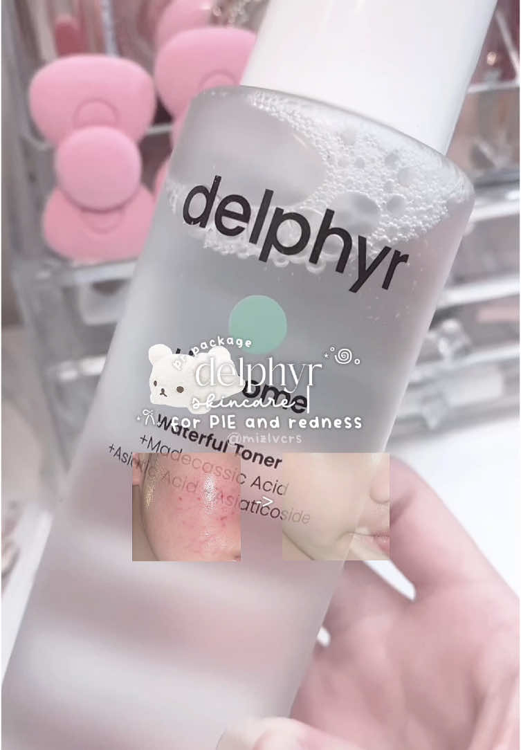 delphyr skincare products to help with PIE & redness ! #fyp #viral #foryou #mizlvcrs #kbeauty #clearskin #yesstyleinfluencers #wonyoungism #delphyr 