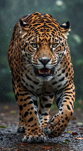 Live Wallpaper: The Colossal Jaguar of the Rain-Soaked Amazon Imagine a colossal jaguar with wild, messy fur, snarling fiercely as it strides imposingly through the rain-soaked, misty Amazon rainforest. Its large, perfect eyes glow with vibrant color, drawing immediate focus and radiating primal power. The jaguar’s voluminous, untamed fur highlights its muscular build and flawless anatomy, with each spot rendered in photorealistic detail. Perfectly sculpted, powerful paws grip the wet earth as it moves in an epic, commanding pose. Every feature exudes wild strength and majestic presence, embodying the spirit of the mysterious, rain-drenched jungle. #ColossalJaguar #AmazonRainforest #WildMajesty #PixVerse #LiveWallpaper