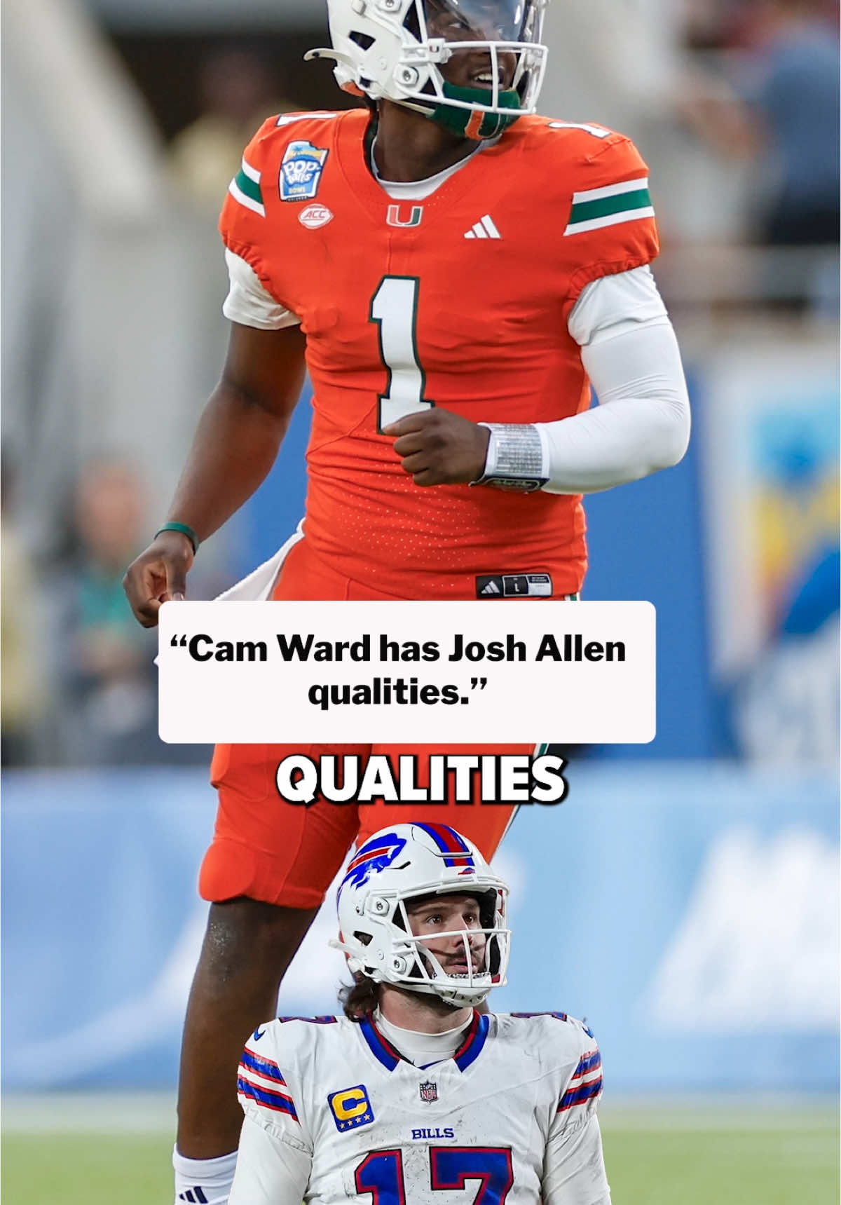 Adam Schein believes Cam Ward has some Josh Allen qualities 👀 #nfl #nfltiktok #nfldraft 