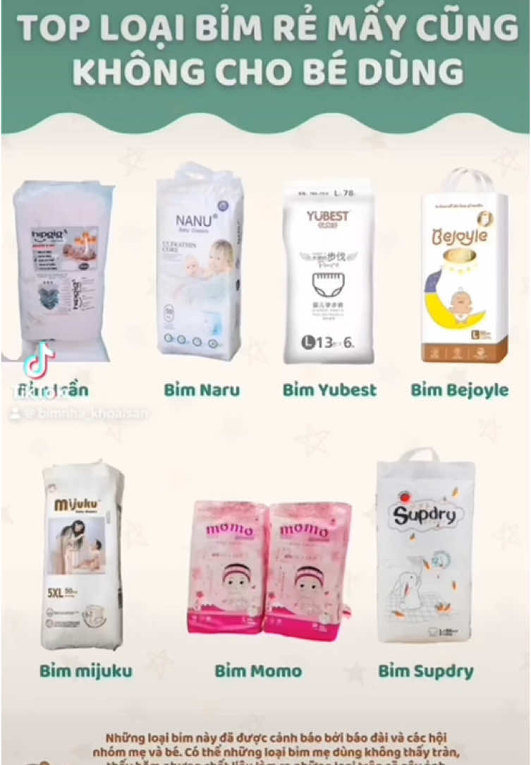 Tại sao không nên dùng những dòng bỉm đã bị báo đài cảnh báo? #bimsua #mevabe #bimnhkhoaisan #bimgiare 