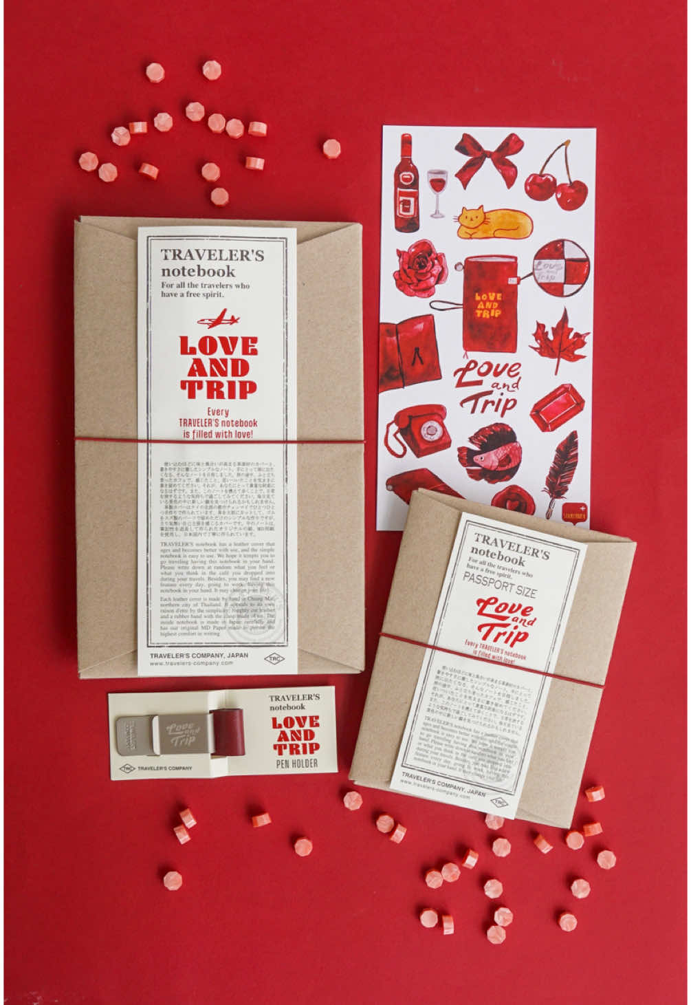 The long awaited TRAVELER’S notebook under the theme of LOVE AND TRIP is hereeee 😍😍 The leather cover is made of deep red, burgundy-like leather. The color red in the tricolor is said to signify friendship, and red roses symbolize love. Red is also associated with lite and passion and is a color that gives one the energy to begin a new journey. Starter kits for both Regular and Passport sizes as well as the blank refills are available for purchase in-store from today onwards! Get a complimentary LOVE AND TRIP card designed by us for each starter kit purchase 😻 Here’s to filling each TRAVELER’S notebook with love ❤️ #Stickerrific #TravelersNotebook #TravelersCompany #loveandtrip #travelersnotebookloveandtrip #TN2025 #TNLoveandTrip #TNInserts 
