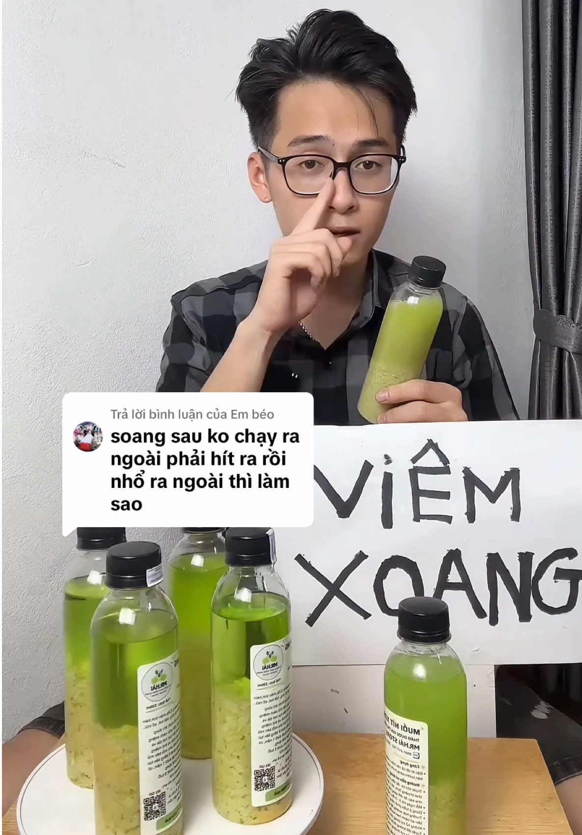 Trả lời @Em béo xoang sau ko chạy ra ngoài phải hít ra rồi nhổ ra ngoài…vậy thì dùng chai này để đẩy dịch xoang ra dễ hơn và giúp làm lành niêm mạc xoag bị viêm #viemhong #viemxoang #suckhoedoisong #mrhaistore 