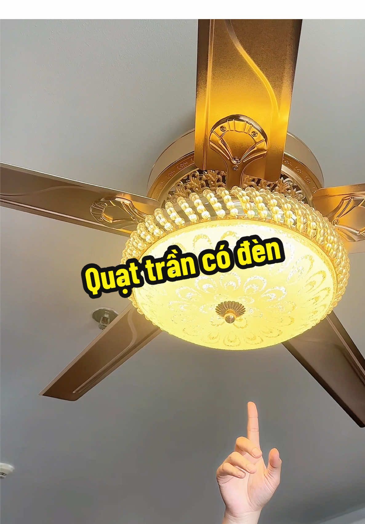 Quạt trần 5 cánh có đèn chùm hoạ tiết đuôi công quá đẹp #quattran #quattrangtri #xuhuong #muataitiktok #nhanuytin88 