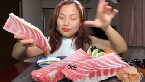 mukbang bụng cá ngừ vây xanh Otoro sống🤤 (ytb : Quỳnh trần JP) #quynhtranjp #mukbang #eating #asmr #xh 